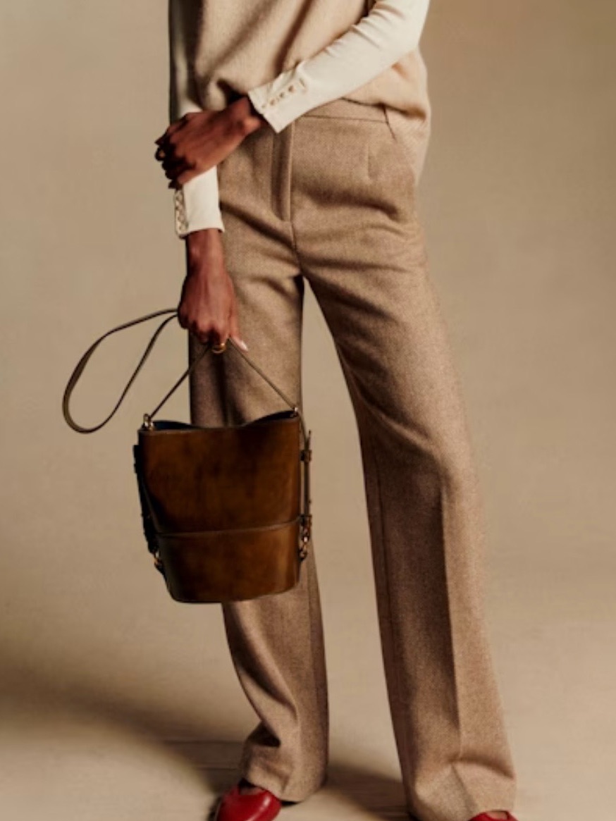 Sezane Martin Tan Women’s Wool Blend Trousers 4